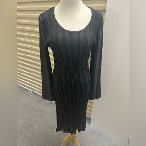 Style & Co. Black Bodycon Long Sleeve Dress Witchy Y2K Bohemian